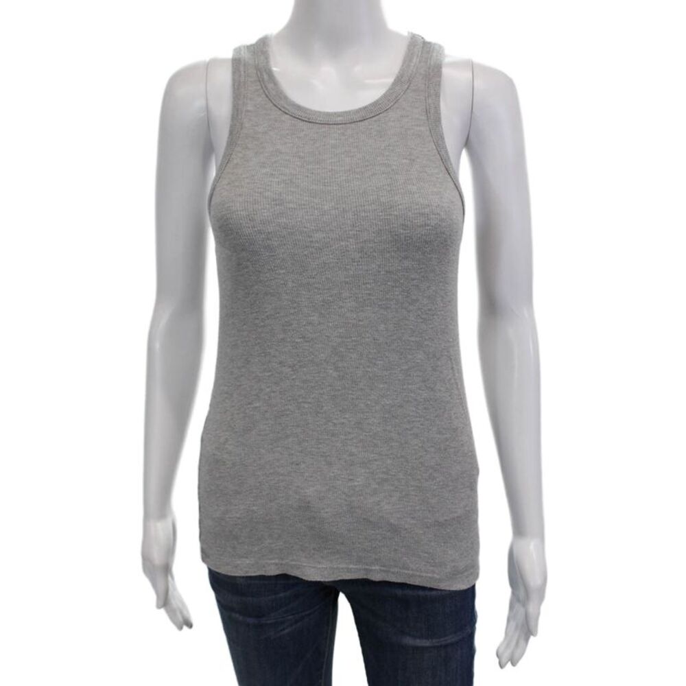 Splits 59 Women's Scoop Neck Sleeveless Ribbed Tank Top Gray Size S